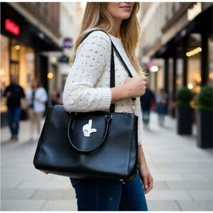 Anya Hindmarch Ebury Black Leather Handbag Tote